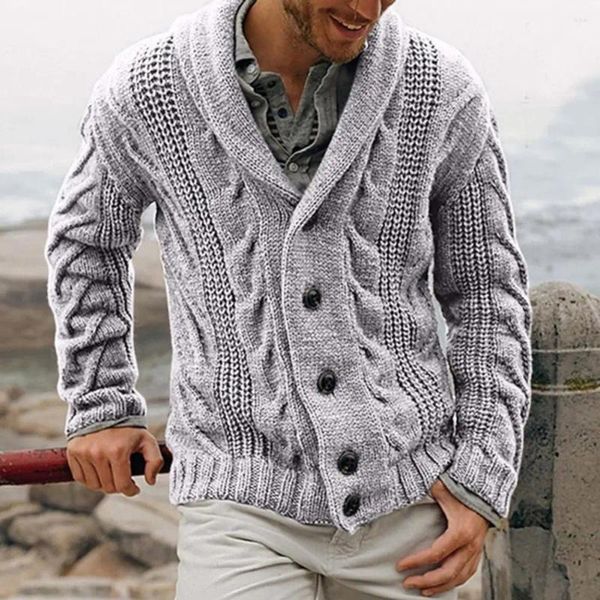 Maglioni da uomo Giacca maglione da uomo in misto cotone Cappotto con chiusura a bottoni Cardigan alla moda a maniche lunghe per l'autunno inverno