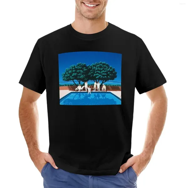 Magliette da uomo T-shirt Hiroshi Nagai Anime Hippie Abbigliamento Camicia grafica nera per uomo