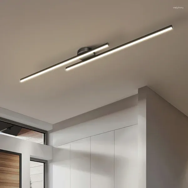 Lustre minimalista led tira corredor varanda lâmpadas de teto simples moderno criativo entrada vestiário iluminação luz