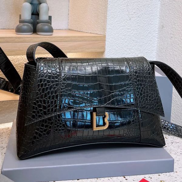 Sanduhr-Tasche, Designer-Taschen, Herren-Umhängetasche, Leder-Schultertasche, Klappen-Geldbörse, große Kapazität, Einkaufshandtaschen, Krokodil-Messenger, Pendler-Aktentasche