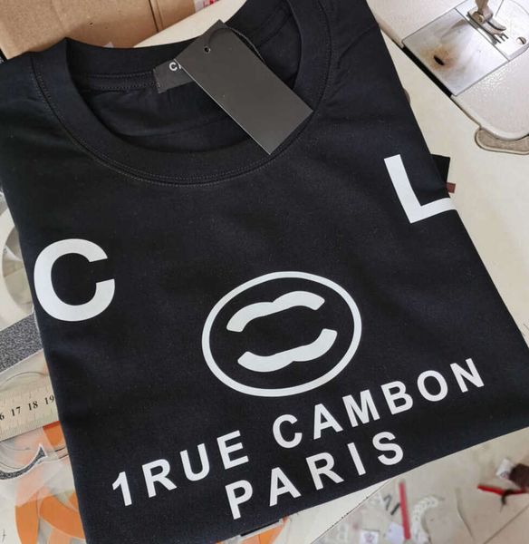 Versão avançada T-shirt das mulheres França roupas na moda C letra Impressão gráfica casal Moda algodão em torno do pescoço Coach canal 3XL 4XL manga curta tops tees 878rr