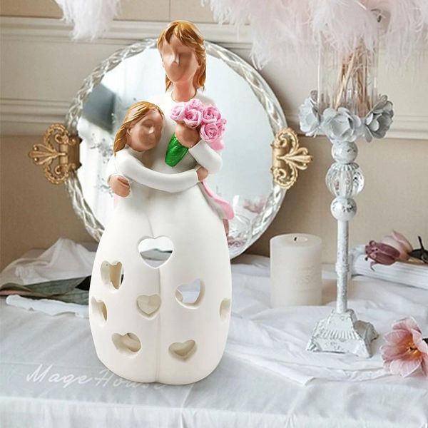 Portacandele Festa della mamma Compleanno Regalo di nozze Decorazione della casa nordica Candeliere Persone Modello Accessori per il soggiorno Figurina di famiglia