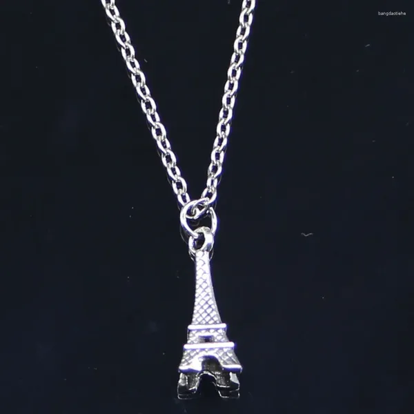 Catene 20 pz Collana Moda 23x9x9mm Torre Eiffel Parigi Pendenti Corti Lunghi Donna Uomo Colar Regalo Gioielli Girocollo