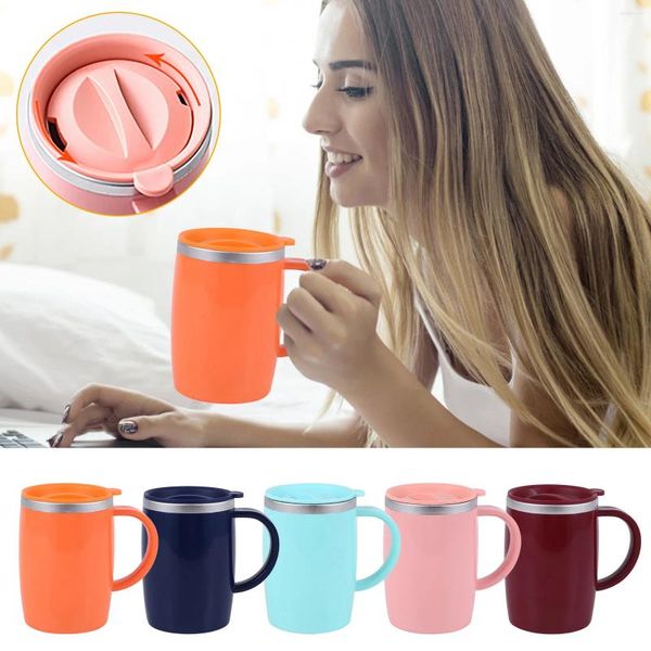 Canecas Lolly Cups Metal Café Aço Inoxidável Chá Térmico Gama Caneca de Viagem 12oz Dupla Parede Vidro Conjunto Francês