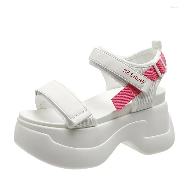 Sandalen 10 cm Frauen Freizeit Chunky Plattform Peep Toe High Heels Gladiator Hausschuhe Frau Mode Trendy Sommer Strand