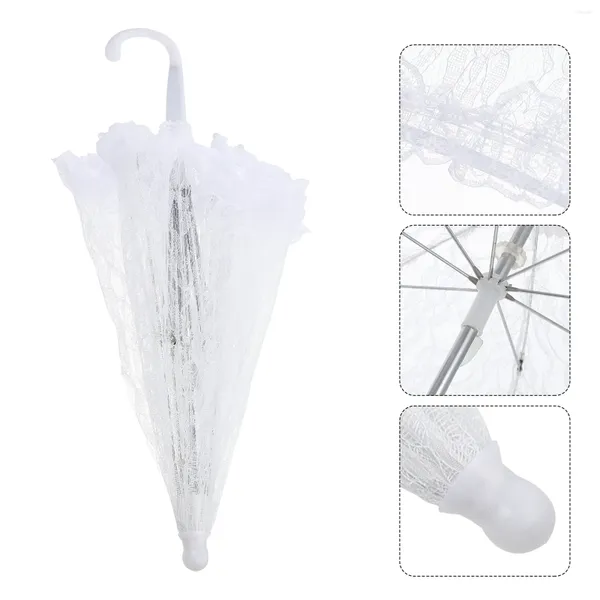 Ombrelli Ombrello in pizzo Matrimonio Po Prop Lady Pography Decorazione Palcoscenico Danza Parasole Ricamo bianco