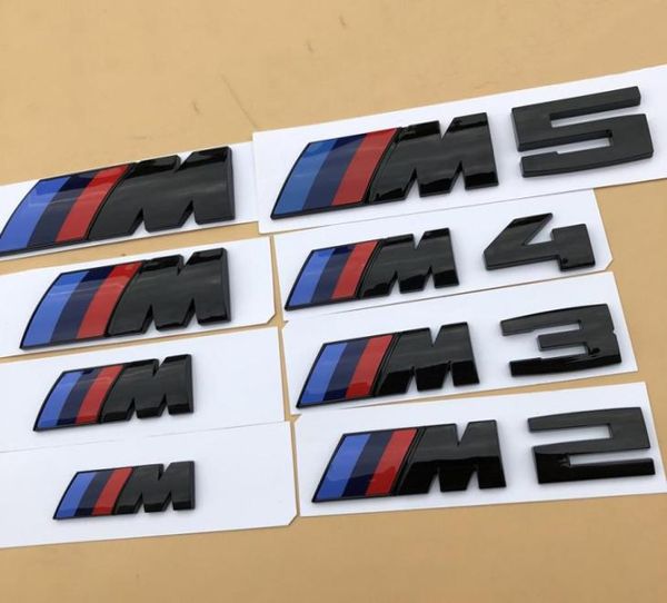 1 pz Nero Lucido 3D ABS M M2 M3 M4 M5 Chrome Emblem Car Styling Parafango Tronco Distintivo Logo Adesivo per BMW buona qualità1377903