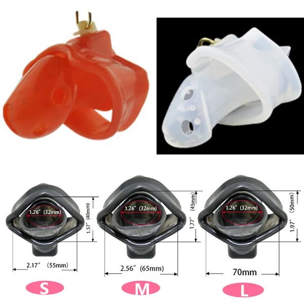 Sex Shop Mais Recente Design 3 Tamanho Clear Silicone Spikes Masculino Chastity Dick Gaiola Dispositivo Fixo Pênis Manga Cock Ring Brinquedos para Homens 240102