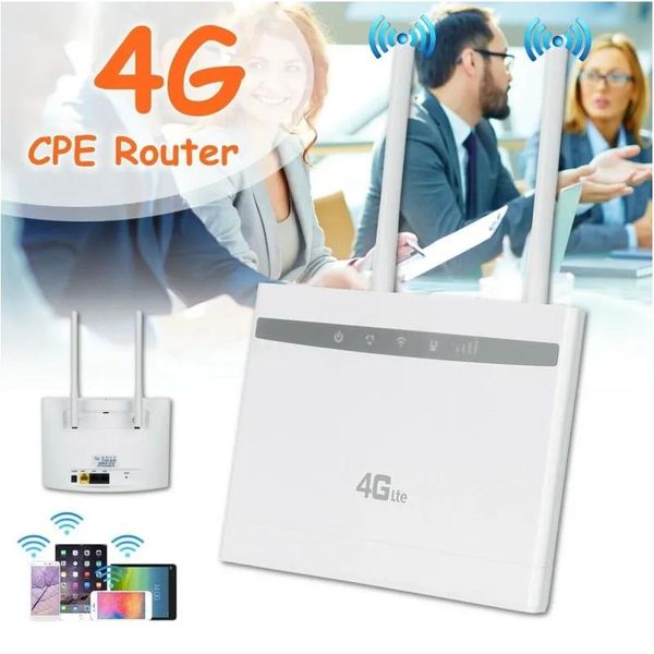 Roteadores 4G Wifi Router Modem sem fio WIFI Cartão Sim LTE CPE Mobile Hotspot Antena externa para câmera IP fora da cobertura WiFi