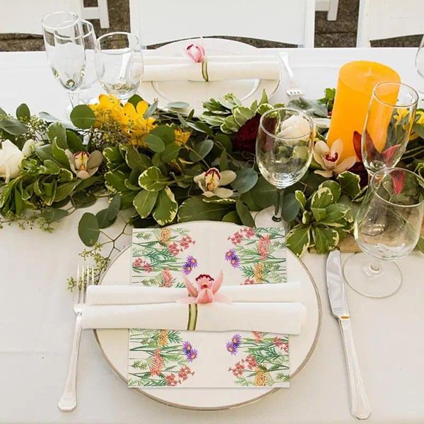Guardanapo de mesa flor festa guardanapos jantar decoração de papel 20 folhas tecidos decorativos resistente ao desbotamento acessórios de chá doméstico