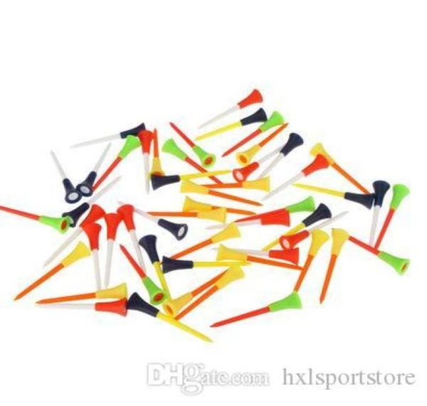 Wholeplastik Golf Tees Çok Renkli Kauçuk Yastık Top Golf Tee 80mm Golf Aksesuarları 100 PCSLOT HXL4027901