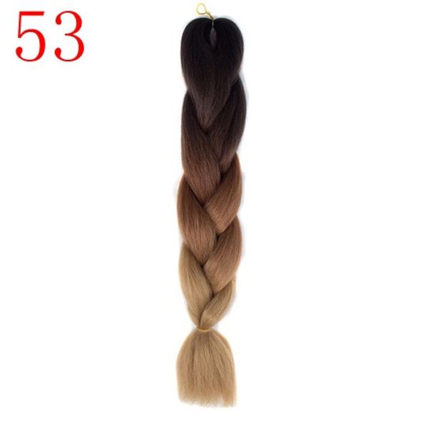 Estensioni dei capelli sintetici da 100 pezzi Capelli intrecciati viola ombre Capelli intrecciati in fibra ad alta temperatura bicolore6810699