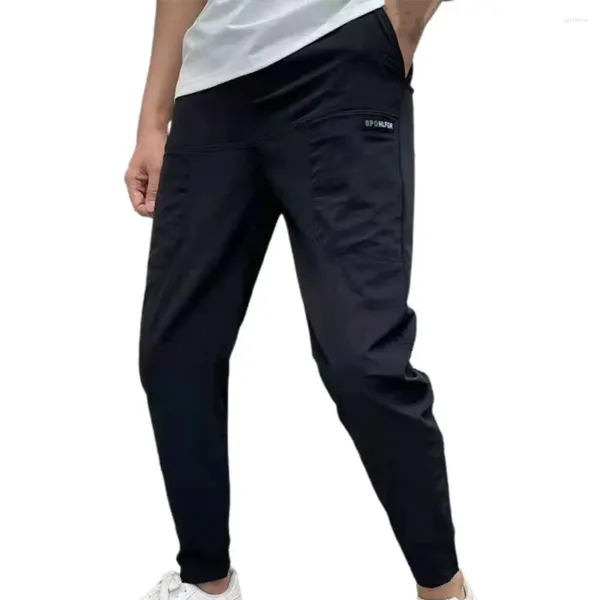 Pantaloni da uomo Pantaloni streetwear da uomo Morbidi da indossare ogni giorno Chic Slim Fit Matita di seta ghiacciata