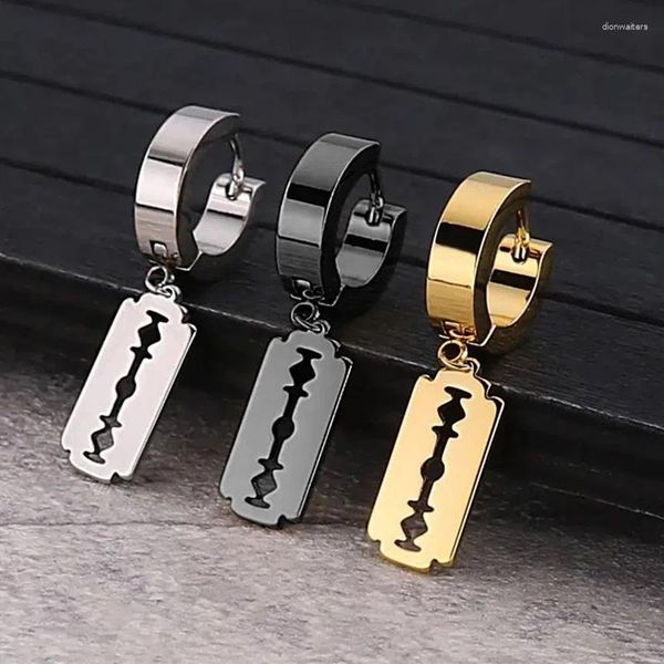 Ohrstecker 1 Paar koreanische Mode Edelstahl Rasierklinge Anhänger Ohrring Punk Hip-Hop Frauen Männer Unisex Gothic Ohrstecker Schmuck