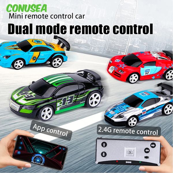 RC Racing Car Mini 158 Can Vehicle APP Controle Remoto Caminhões de Carro Elétrico Drift RC Modelo Rádio Contol Criança Brinquedo Meninos Presente 240102