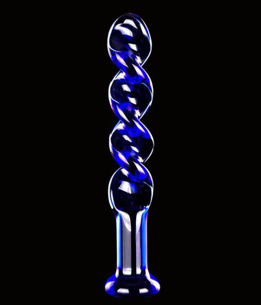 170x30mm Blauer Kristalldildo Glas Sexspielzeug Analplugs Buttplug Erwachsener Anusmassagegerät5764660