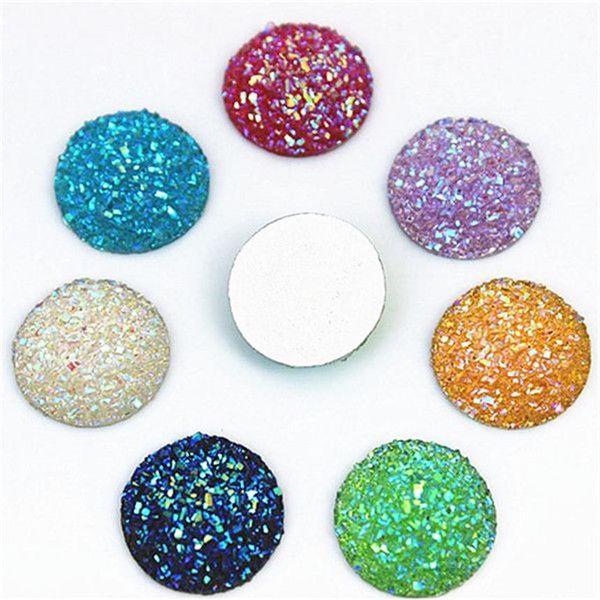 Micui 100 pz 16mm Cristallo AB Flatback Rotondo Strass Cabochon Gemme Parte Posteriore Piana Strass In Resina Per La Decorazione FAI DA TE ZZ188261t