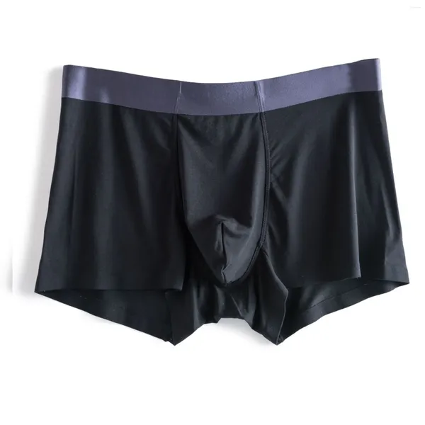 Cuecas de alta qualidade tronco mens boxers roupa interior algodão masculino calcinha grande curto respirável shorts sólidos boxer u bolsa convexa para gay