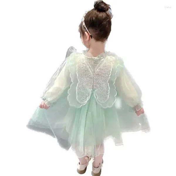 Vestidos da menina do bebê elegante vestido de joelho com asas para meninas fada borboleta volta malha traje crianças criança 2 3 4 5 6 7 8 9 anos de idade