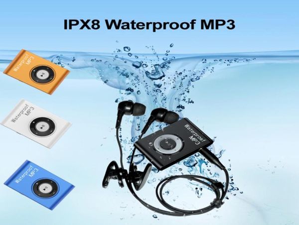 Ipx8 su geçirmez mp3 çalar yüzme dalış sörfü 8GB 4GB spor kulaklık müzik çalar FM klip Walkman mp3player6832403