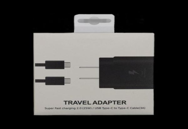 2'de 1 OEM Kalite Şarj Cihazları Not 10 USB C Hızlı Şarj Kablosu 1m 3ft AB ABD Hızlı Şarj Cihazı 20W Güç Duvar Fişi 25W Samsung Galax2180755