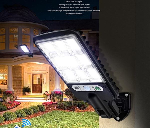 Umlight1688 Luzes de rua solares ao ar livre à prova d'água Sensor de movimento Lâmpada LED de parede com 3 modos de iluminação Luzes movidas a energia solar para Garde4806291