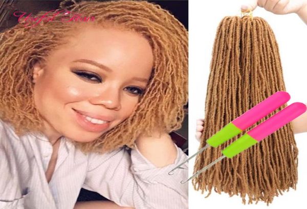 Lange Häkelhaarverlängerungen Kunsthaar 18 Zoll Flechten Haar Dreadlocks DIY MicroLocs Sister Locs gerade für Frauen Dhga1350521