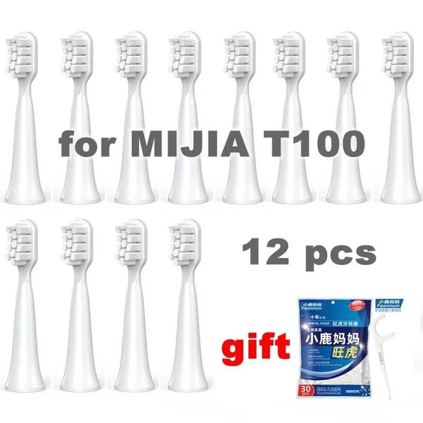 Kitler Xiaomi Mijia için Yedek Kafalar T100 MI Akıllı Elektrikli Diş Fırçası Kafaları Temizleme Beyazlatıcı Sağlıklı Diş Fırçası Nozulları