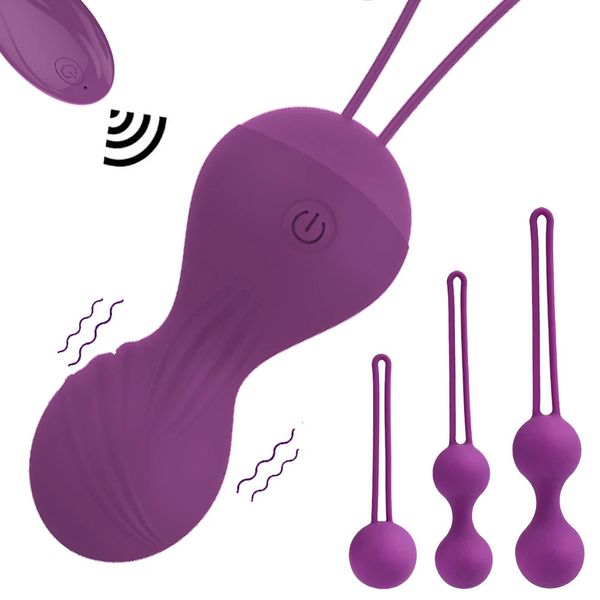 Vagina bolas kegel bola feminino apertar massagem exercício vibratório ovo controle remoto sem fio amor ovos brinquedo sexual para mulher 240102