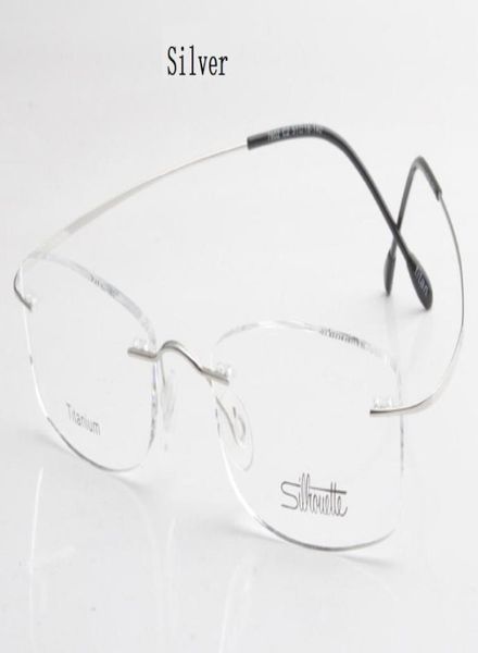 Роскошные брендовые силуэтные титановые оптические очки без оправы, без винтов, очки по рецепту с Bax 7866680