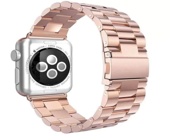 Edelstahlarmband für Apple Watch Band 44 mm 40 mm 45 mm 41 mm Mann Metall Schmetterling Link Armband IWatch Serie 6 SE 5 4 3 42 mm2846802