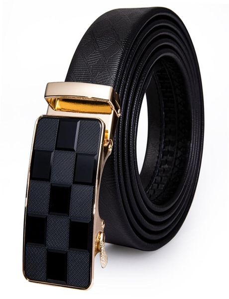 Cintura da uomo in vera pelle di lusso039s per uomo Fashion Designer fibbia automatica a cricchetto in vita cinturino in jeans nero 2204276061915