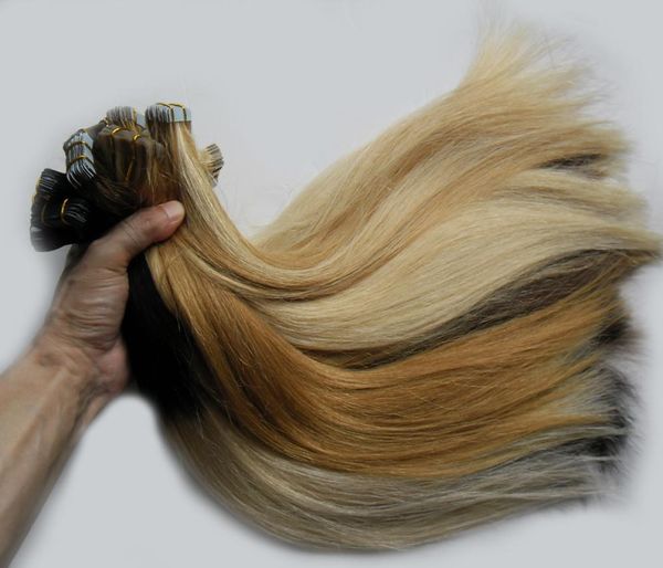 Hauteinschlagband auf Remy-Haarverlängerungen, Klebeband in Echthaar, 100 g, 40 Stück, blonde Hauteinschlag-Haarverlängerungen6230199