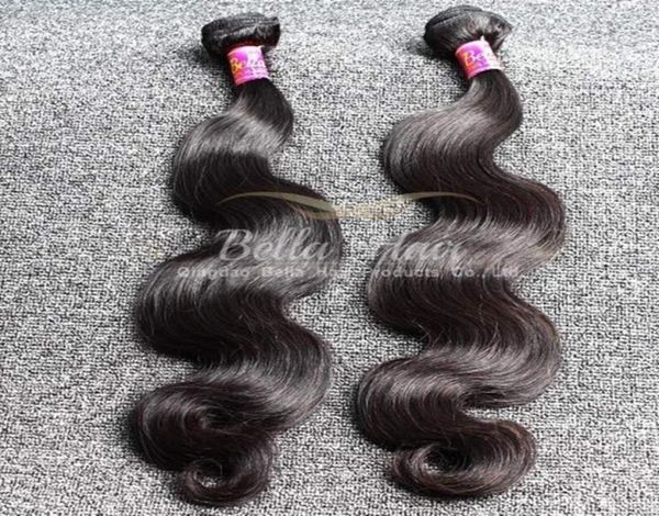 Bella Hair 8a brasilianisches Körperwellenhaar spinnt unverarbeitetes brasilianisches Menschenhaar 2 Stück natürliche schwarze Haarverlängerungen1490858