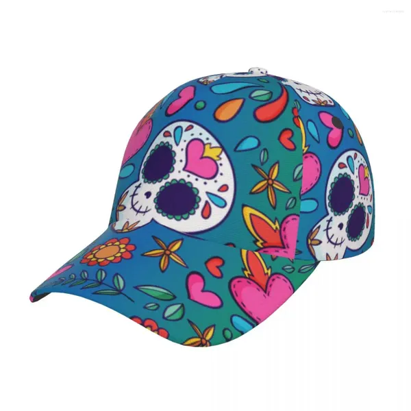 Cappellini da baseball Unisex Sport all'aria aperta Protezione solare Cappello da baseball Running Visiera Cap Dia De Muertos Illustrazione