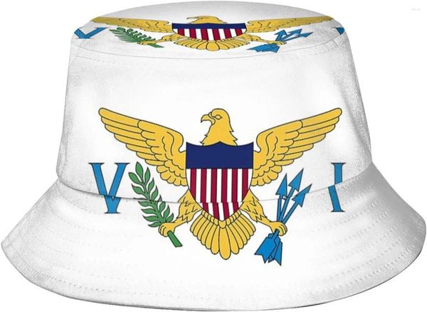 Berets Engraçado Ilhas Virgens Bandeira Bucket Chapéus Moda Sun Cap Embalável Ao Ar Livre Chapéu De Pescador Para Mulheres E Homens