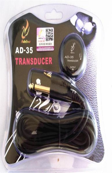 Adeline ad35 mini captador de som piezo transdutor contato microfone para guitarra acústica ukulele violino viola violoncelo banjo sem perfuração2832108