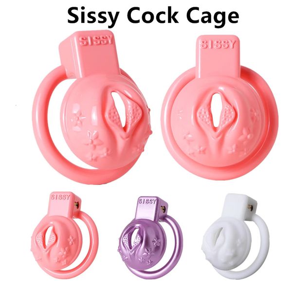 Erkek küçük horoz kafesi erkek sissy 3d baskı labia micro chastity 3 renk basit penis yüzüğü ile lock seks dükkanı oyuncaklar erkekler için 240102