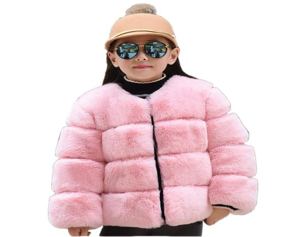 Moda criança menina casaco de pele elegante casaco de pele macia jaqueta para 310 anos meninas crianças inverno grosso casaco roupas outerwear2621116