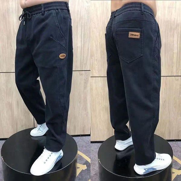 Männer Hosen Casual Papa Herbst Winter Verdickt Lose Mittleren Alters Gerade Bein Elastische Harlan Herren Kleidung Hosen Koreanische