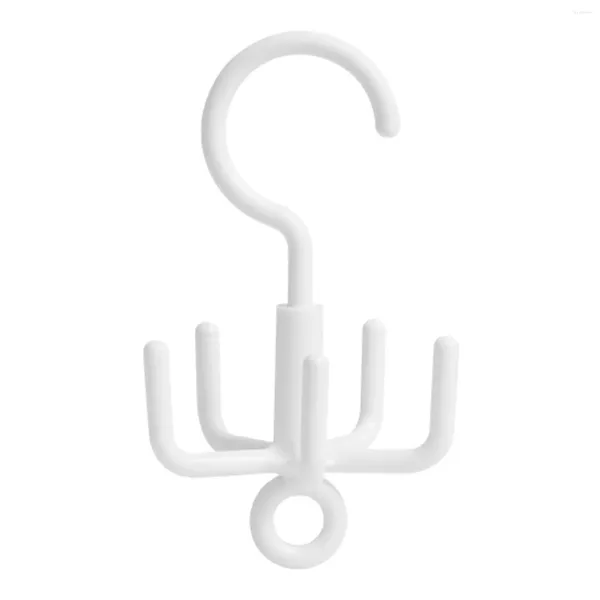 Kancalar Closet 5-Claw Hook Tie Kemer Eşarp Rafı 360 Derece Dönen Tutucu Beyaz Giysiler İçin 5