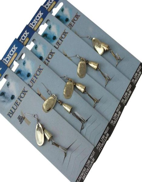 Azul FOXSPPINNER Metal Jigs Spinnerbaits Isca De Pesca 6 Tamanho 3 Cores Spinner De Água Doce Biônica isca De Pesca Hook9809661