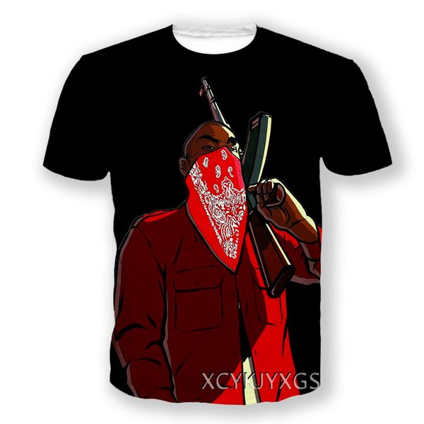 Hip Hop Sportwear Punk Sıradan Sonbahar Erkekler Serin Avatar Blood Gang Bandana 3D T-Shirt 005