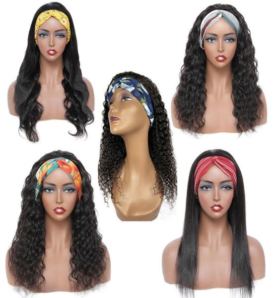 Peruca de cabeça inteira cabelo humano fornecedor corpo onda de água profunda para preto feminino em linha reta afro kinky encaracolado nenhum laço feito à máquina wig2126175