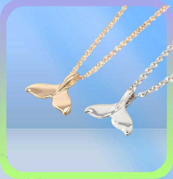 Moda gargantilha colar jóias vintage simples baleia fishtail golfinho cauda charme pingente corrente colar para femme masculino bijoux250u9155874