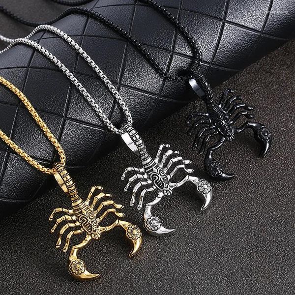 Anhänger Halsketten Retro Scorpion King Für Männer Und Frauen Mode Hip Hop Tier Legierung Pullover Kette Punk Schmuck Zubehör Geschenk