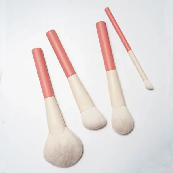 Make-up-Pinsel, weiches Haar-Set mit Aufbewahrungstasche, flauschiges Augenkosmetik-Set, Kabuki-Pinsel, Ziege, loses Puder