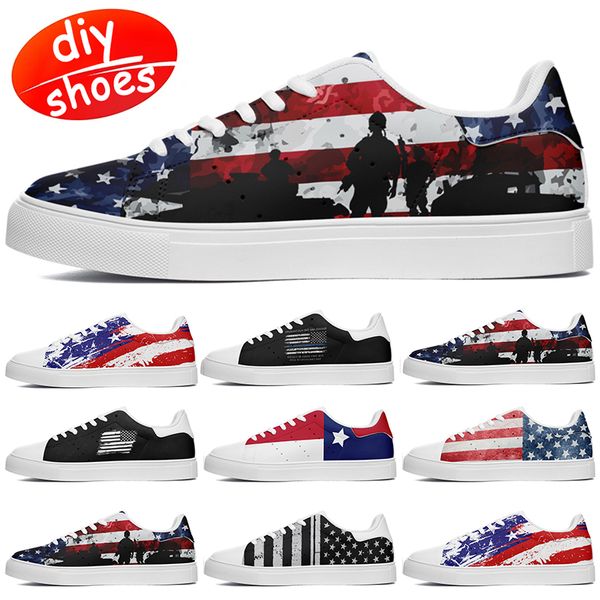 1942 Scarpe personalizzate amanti scarpe da skateboard scarpe fai da te Scarpe casual retrò uomo donna scarpe outdoor sneaker le stelle e le strisce taglia grande eur 35-48