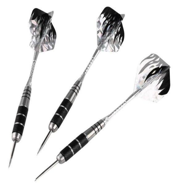 3-teiliges Set, 3-teilige Stahlspitzen-Dartpfeile für Indoor-Sportspiele, Standard-Hartpfeile, vernickeltes Eisenfass, AL-Schäfte, Aurora Wing-Jagd, 84058220