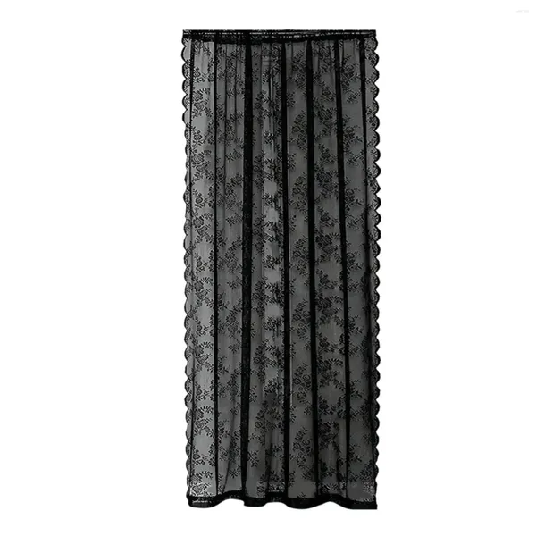 Cortina preta floral líquida cortinas moda para decoração de sala de jantar de fazenda